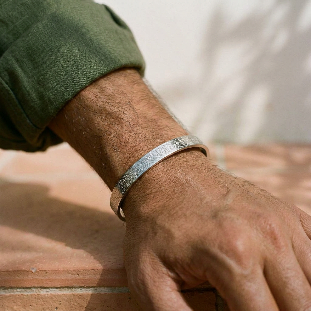 Engraved Calligraphy Cuff | Men