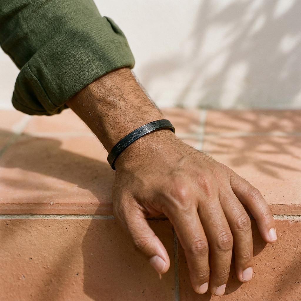 Engraved Calligraphy Cuff | Men